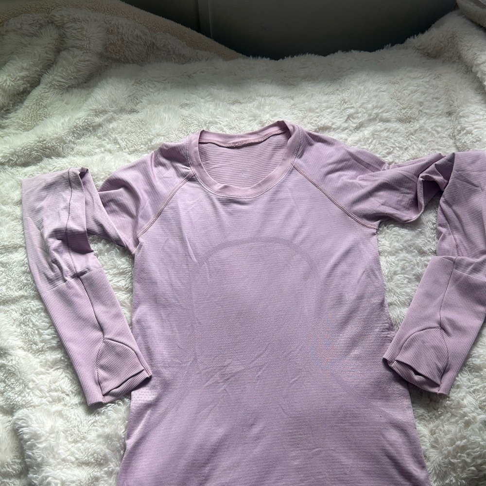 Size 4 Lululemon Pink Peony Long Sleeve Swiftly Tech *race length*